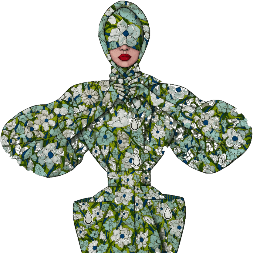 Woman in a floral dress